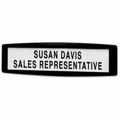 Fellowes® Plastic Partition Name Plate, Graphite