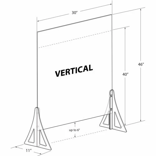 Global Approved 179776-187 Counter Cashier Shield Acrylic 30"W x 46"H - Image 3