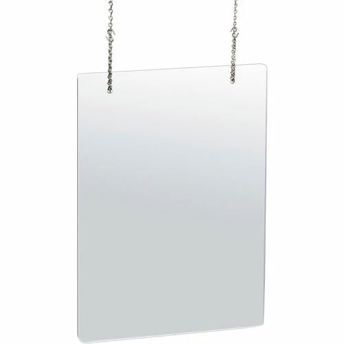 Global Approved 179904 Hanging Cashier Shield, Acrylic 23-1/2"W x 31-1/2"H - Pkg Qty 2