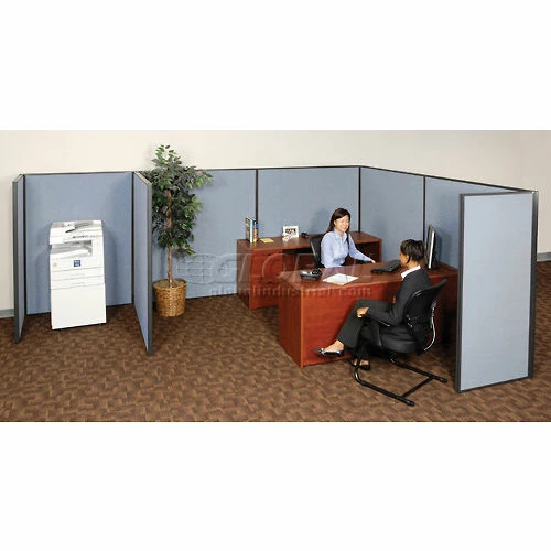 Interion By Global Industrial Interion® Pre-Configured Office Cubicle - 8'W x 8'D x 72"H - Starter Kit - Blue - Image 9