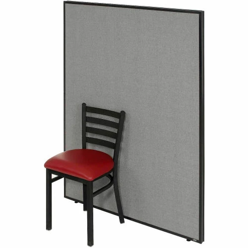 Interion By Global Industrial Interion® Pre-Configured Office Cubicle - 6'W x 6'D x 60"H - Starter Kit - Gray - Image 3