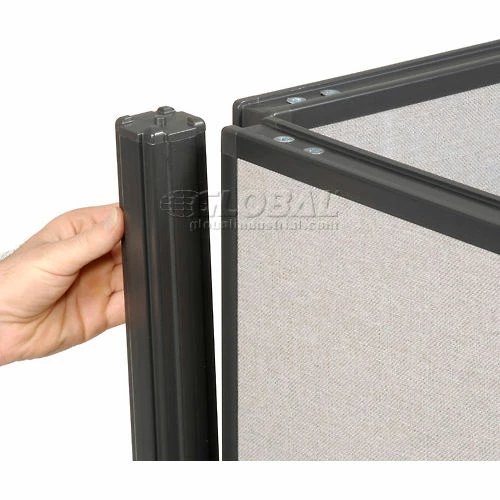 Interion By Global Industrial Interion® Pre-Configured Office Cubicle - 6'W x 6'D x 72"H - Add-On Kit - Gray - Image 20