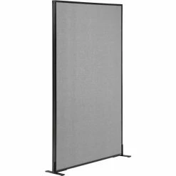 Interion By Global Industrial Interion® Freestanding Office Partition Panel, 36-1/4"W x 96"H, Gray