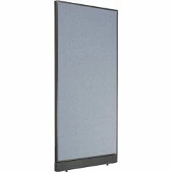 Interion By Global Industrial Interion® Non-Electric Office Partition Panel with Raceway, 36-1/4"W x 76"H, Blue