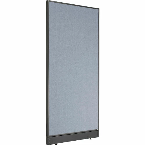 Interion By Global Industrial Interion® Non-Electric Office Partition Panel with Raceway, 36-1/4"W x 76"H, Blue