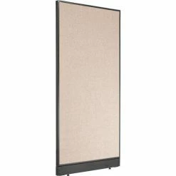Interion By Global Industrial Interion® Non-Electric Office Partition Panel with Raceway, 36-1/4"W x 100"H, Tan