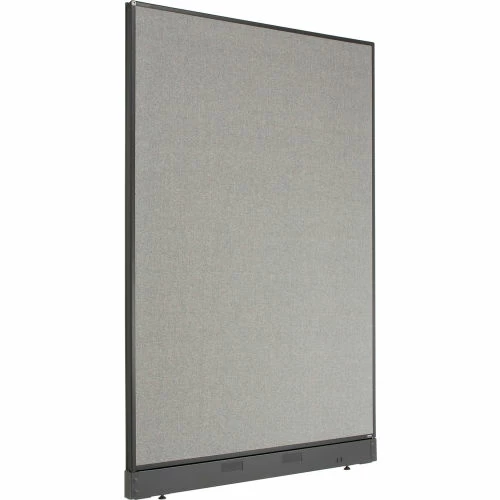 Interion By Global Industrial Interion® Non-Electric Office Partition Panel with Raceway, 48-1/4"W x 64"H, Gray