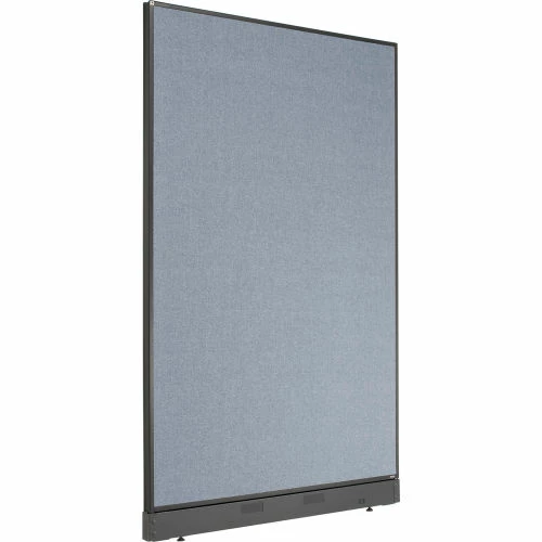 Interion By Global Industrial Interion® Non-Electric Office Partition Panel with Raceway, 48-1/4"W x 76"H, Blue