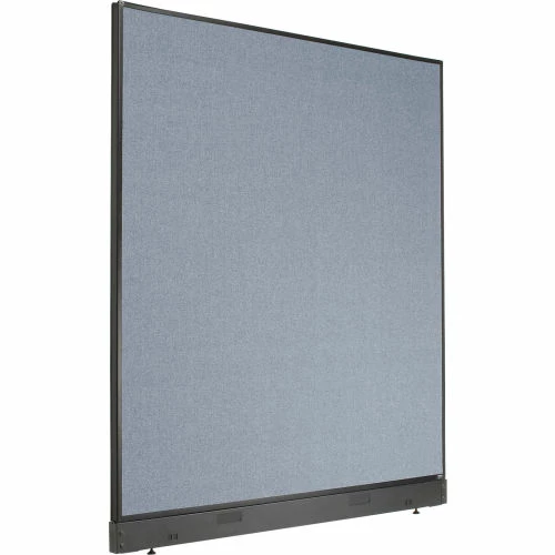 Interion By Global Industrial Interion® Office Partition Panel with Pass-Thru Cable, 60-1/4"W x 64"H, Blue