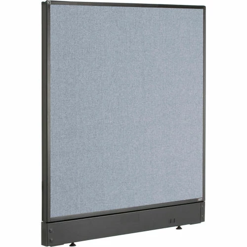 Interion By Global Industrial Interion® Non-Electric Office Partition Panel with Raceway, 36-1/4"W x 46"H, Blue