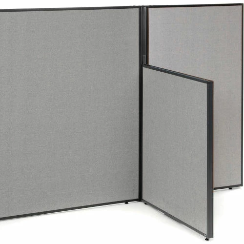 Interion By Global Industrial Interion® Pre-Configured Office Cubicle - 5'W x 4'D x 60"H - Add-On Kit - Gray - Image 8