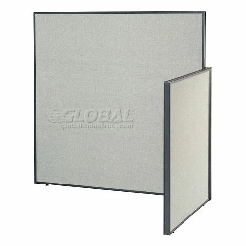 Interion By Global Industrial Interion® Pre-Configured Office Cubicle - 5'W x 4'D x 60"H - Add-On Kit - Gray