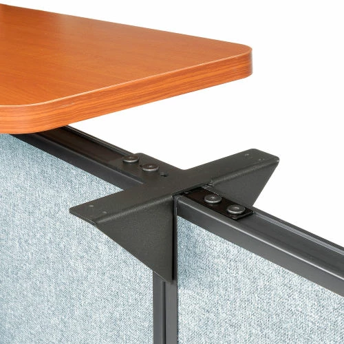 Interion By Global Industrial Interion® U-Shaped Reception Station, 88" W x 44"D x 44"H, Cherry Counter, Gray Panel - Image 11