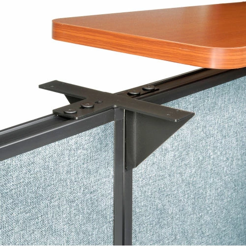 Interion By Global Industrial Interion® U-Shaped Reception Station, 88" W x 44"D x 44"H, Cherry Counter, Gray Panel - Image 13