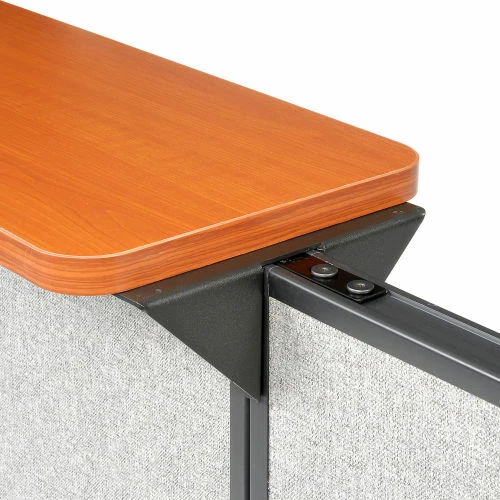 Interion By Global Industrial Interion® L-Shaped Reception Station, 116"W x 80"D x 44"H, Cherry Counter, Gray Panel - Image 10