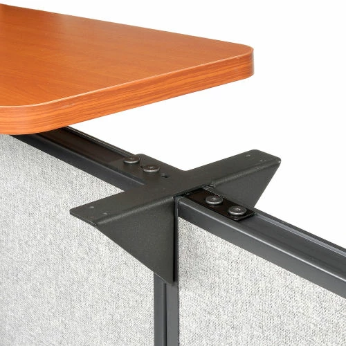 Interion By Global Industrial Interion® L-Shaped Reception Station, 80"W x 80"D x 44"H, Cherry Counter, Gray Panel - Image 11