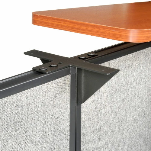 Interion By Global Industrial Interion® L-Shaped Reception Station, 116"W x 80"D x 44"H, Cherry Counter, Gray Panel - Image 13