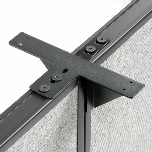 Interion By Global Industrial Interion® L-Shaped Reception Station, 80"W x 80"D x 44"H, Cherry Counter, Gray Panel - Image 14