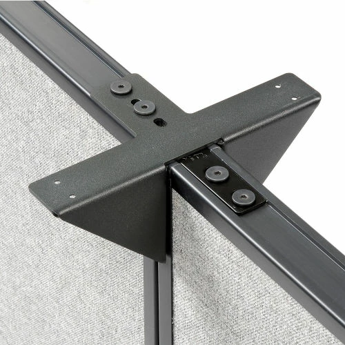 Interion By Global Industrial Interion® L-Shaped Reception Station, 80"W x 80"D x 44"H, Cherry Counter, Gray Panel - Image 15