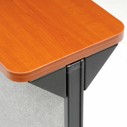 Interion By Global Industrial Interion® L-Shaped Reception Station, 80"W x 80"D x 44"H, Cherry Counter, Gray Panel - Image 17