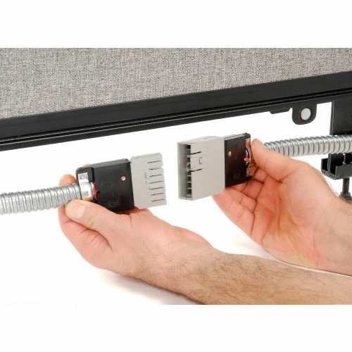 Interion By Global Industrial Interion® Office Partition Panel with Pass-Thru Cable, 36-1/4"W x 76"H, Gray - Image 10