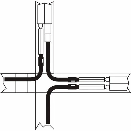 Interion By Global Industrial Interion® Three Way Connector Kit For 46" H Panel With 1 Pass Through Cable - Image 6