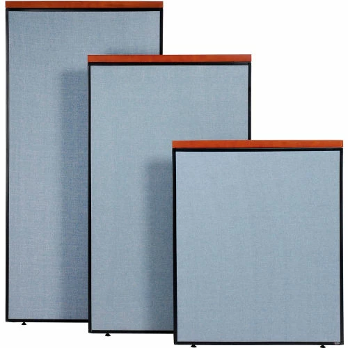 Interion By Global Industrial Interion® Deluxe Office Partition Panel with Pass Thru Cable, 24-1/4"W x 47-1/2"H, Blue - Image 10