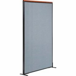 Interion By Global Industrial Interion® Deluxe Freestanding Office Partition Panel, 36-1/4"W x 73-1/2"H, Blue