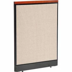Interion By Global Industrial Interion® Deluxe Non-Electric Office Partition Panel with Raceway, 36-1/4"W x 47-1/2"H, Tan