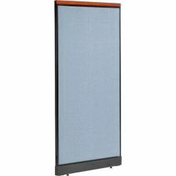 Interion By Global Industrial Interion® Deluxe Non-Electric Office Partition Panel with Raceway, 36-1/4"W x 101-1/2"H, Blue