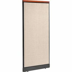 Interion By Global Industrial Interion® Deluxe Non-Electric Office Partition Panel with Raceway, 36-1/4"W x 77-1/2"H, Tan