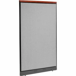 Interion By Global Industrial Interion® Deluxe Non-Electric Office Partition Panel with Raceway, 48-1/4"W x 77-1/2"H, Gray