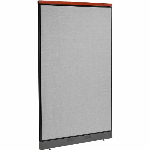 Interion By Global Industrial Interion® Deluxe Non-Electric Office Partition Panel with Raceway, 48-1/4"W x 77-1/2"H, Gray