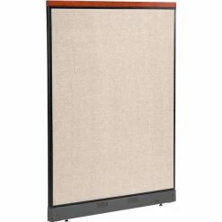 Interion By Global Industrial Interion® Deluxe Office Partition Panel with Pass Thru Cable, 48-1/4"W x 65-1/2"H, Tan