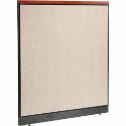 Interion By Global Industrial Interion® Deluxe Non-Electric Office Partition Panel with Raceway, 60-1/4"W x 65-1/2"H, Tan