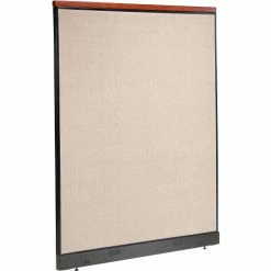 Interion By Global Industrial Interion® Deluxe Non-Electric Office Partition Panel with Raceway, 60-1/4"W x 101-1/2"H, Tan