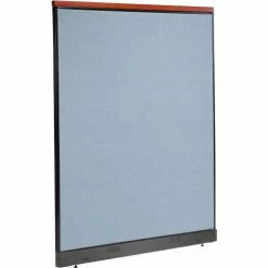 Interion By Global Industrial Interion® Deluxe Office Partition Panel with Pass Thru Cable, 60-1/4"W x 77-1/2"H, Blue