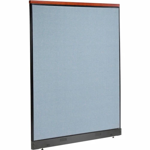 Interion By Global Industrial Interion® Deluxe Office Partition Panel with Pass Thru Cable, 60-1/4"W x 77-1/2"H, Blue