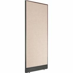 Interion By Global Industrial Interion® Non-Electric Office Partition Panel with Raceway, 24-1/4"W x 64"H, Tan