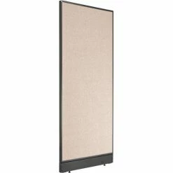Interion By Global Industrial Interion® Office Partition Panel with Pass-Thru Cable, 24-1/4"W x 64"H, Tan