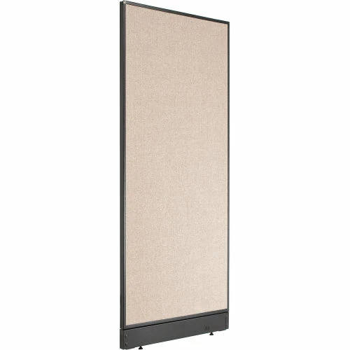 Interion By Global Industrial Interion® Office Partition Panel with Pass-Thru Cable, 24-1/4"W x 64"H, Tan