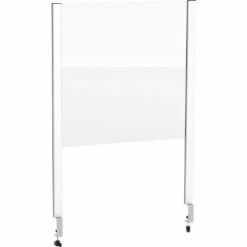 Global IndustrialΓäó Cashier Shield 24"W x 24"H, With Clamp On Base, Silver