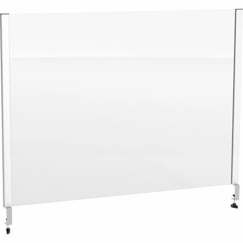 Global Industrial™ Cashier Shield 48"W X 36"H, With Clamp On Base, Silver