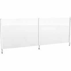 Global Industrial™ Cashier Shield 96"W X 36"H W/ Clamp On Base And Center Clamp On Base Silver