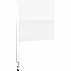 Global Industrial™ Cashier Shield 24"W X 24"H Add-On, With Center Clamp On Base, Silver