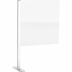 Global Industrial™ Cashier Shield 24"W X 24"H Add-On, With Center Racetrack Base, Silver