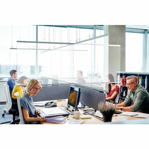 Global Industrial Hanging Cashier Shield, 56"W x 22"H, 2/Pack - Image 3