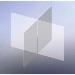 Rack'em Horizon Acrylic 4 Way Table Divider Shield - 48"W x 48"D x 32"H - Clear