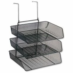 Fellowes® Mesh Partition Additions 3-Tray Organizer, Black