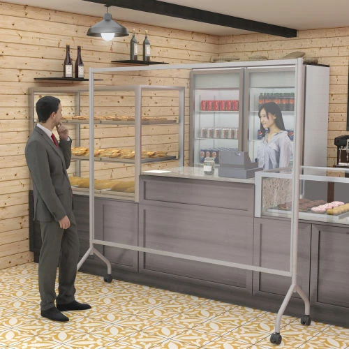 Balt® Acrylic Mobile Divider - 71.7"W x 71.8"H - Clear - Image 3